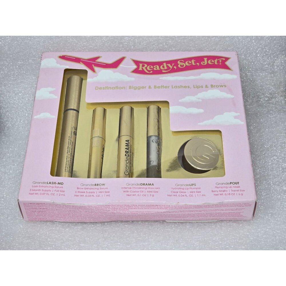 Grande Cosmetics Ready Set Jet! 5-Pc Lip Lash & Brow Enhancing Serum Set